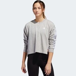 Adidas Grey Cho Crew Logo Split Hem Sweatshirt